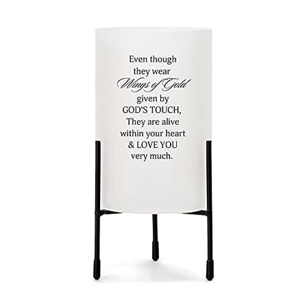 Wear Wings of Gold Classic White 8 x 4 Glass Hurricane Candle Holder