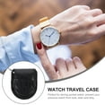 thumbnail image 4 of Pocket Watch Bamboo Grain Leather Case Portable Pocket Watch Protector Holder, 4 of 8