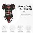 thumbnail image 6 of Daiia Wonderful Time Christmas print Women's Crew Neck Short Sleeve Bodysuit Fashion Tops Fit Casual Basic Extender Bodysuit-Medium, 6 of 9