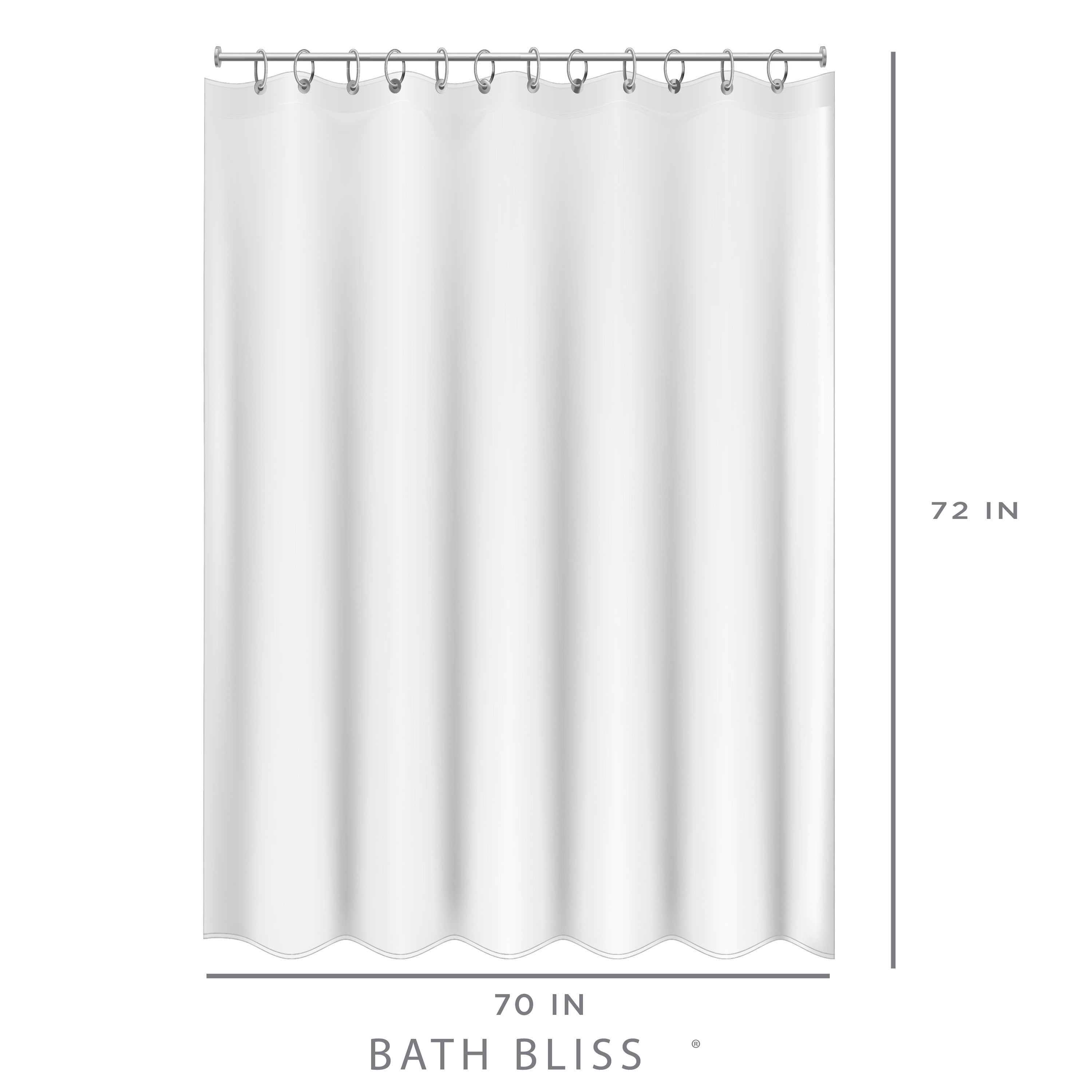 Bath Bliss Peek A Boo Hotel Weight Shower Curtain Liner in White
