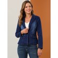 thumbnail image 2 of Chaqueta de Mezclilla Allegra K Manga Larga Botones Solapa con Muesca Azul M, 2 of 6
