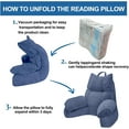 thumbnail image 2 of Reading Pillow for Bed with High Arm Rests,Back Support Pillow for Sitting Up in Bed with Shredded Memory Foam for Reading, TV, Gaming or Relaxing on Floor（Dark Blue, Small）, 2 of 12