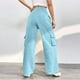 thumbnail image 4 of WILLBEST Pantalones Casuales para Mujer, de Cintura Alta, Lisos, con Cordones, para el Trabajo, con Bolsillo y Pierna Recta, para Uso Diario y Diario. Extra Grande, 4 of 7
