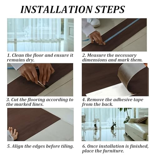 Peel and Stick Floor Tile, 36in×6in, Self Adhesive Vinyl Floor Tiles Wood Plank Flooring, Natural Wood Grain Look, Easy DIY Floor Coverings, Waterproof Wear-resistant, 36 Pack, Beige