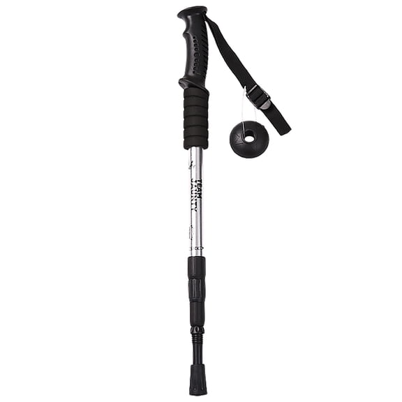 EDHITNR 4-Section Straight Shank, High-Strength Aviation Aluminum Alloy Hiking Sticks, Lightweight Collapsible Walking Poles for Hiking Backpacking Mountaineering Snow, Silver