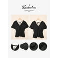 thumbnail image 6 of Dokotoo Womens Black Short Sleeve Blouses Ruffle Shirt Peplum Blouses for Women Ladies Summer Tops Chic Blouse, US 16-18(XL), 6 of 7