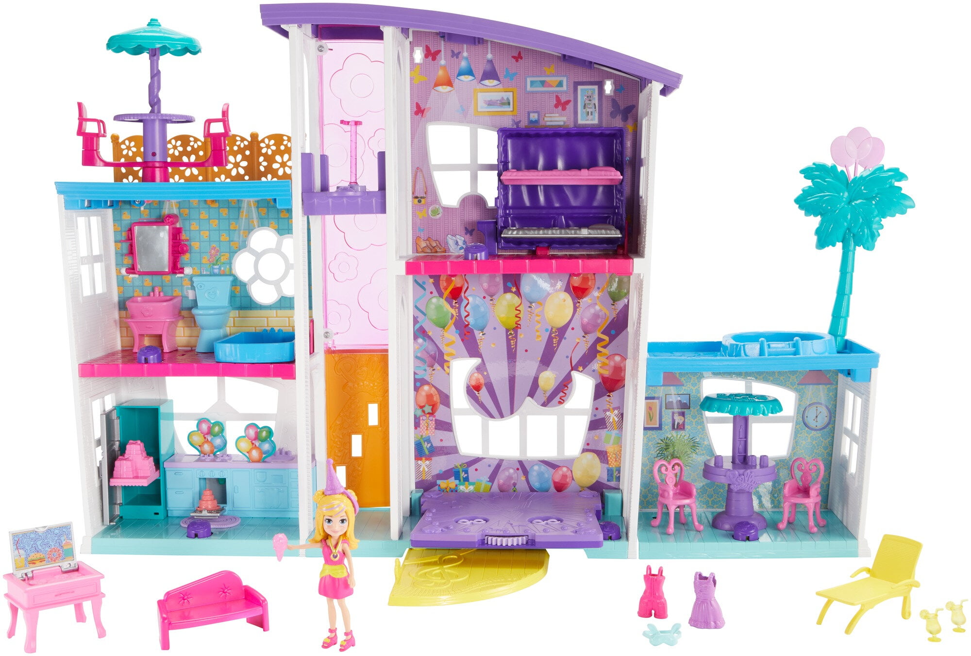 Bomcomi Dollhouse Wardrobe Plastic Cabinet Bedroom Miniature Furniture Doll House Accessories Girls Toys