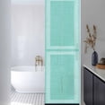 thumbnail image 3 of No Glue Heat Blocking Window Flims, Turquoise Geometric Window Privacy Film Frosted, White Greek Key Design Burlap Modern Art Peep-proof Door Windows Tint for Bathroom, Dormitory, 17.7 x 78.7 Inches, 3 of 9