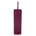 thumbnail image 1 of Double Layer Plastic Cup Frosted Rubber Paint Water Cup 16oz Straight Straw Cup, 1 of 3