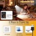 thumbnail image 4 of Gaormii 61 LEDs Eye Caring Clamp Desk Lamp for Home, Office, Rechargeable Reading Light with 3 Color&10 Brightness, Portable and Flexible, Clip on Light for Bed Desk, bedside(Black), 4 of 7