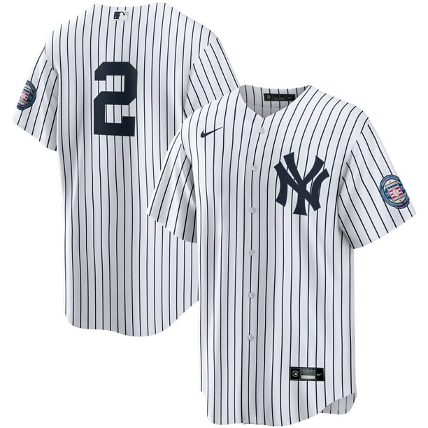 ايباد برو Men's New York Yankees #2 Derek Jeter White No Name 2020 Hall of Fame Patch Stitched MLB Cool Base Nike Jersey ايباد برو