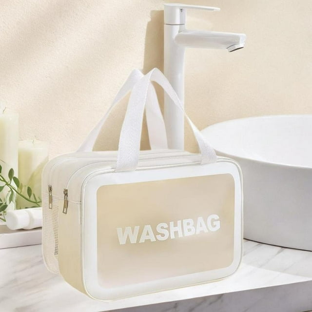Bolsa de aseo de viaje, estuche para kit de lavado, bolso ligero multifuncional, organizador de cosméticos para mujer, bolsa de cosméticos de PVC para