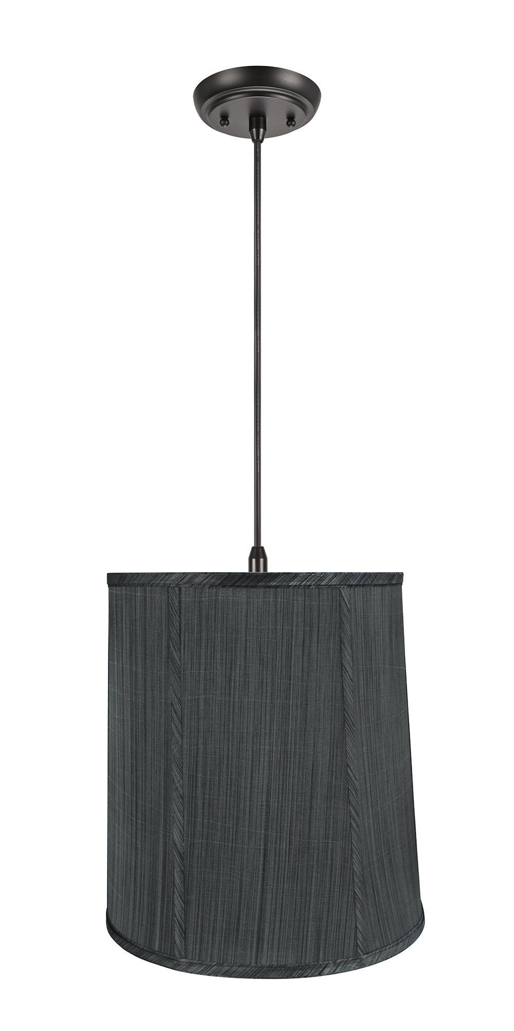 Aspen Creative Beige Pendant Ceiling Light - Empire Fabric Shade, 14" Width, Oil Rubbed Bronze Finish - View #3