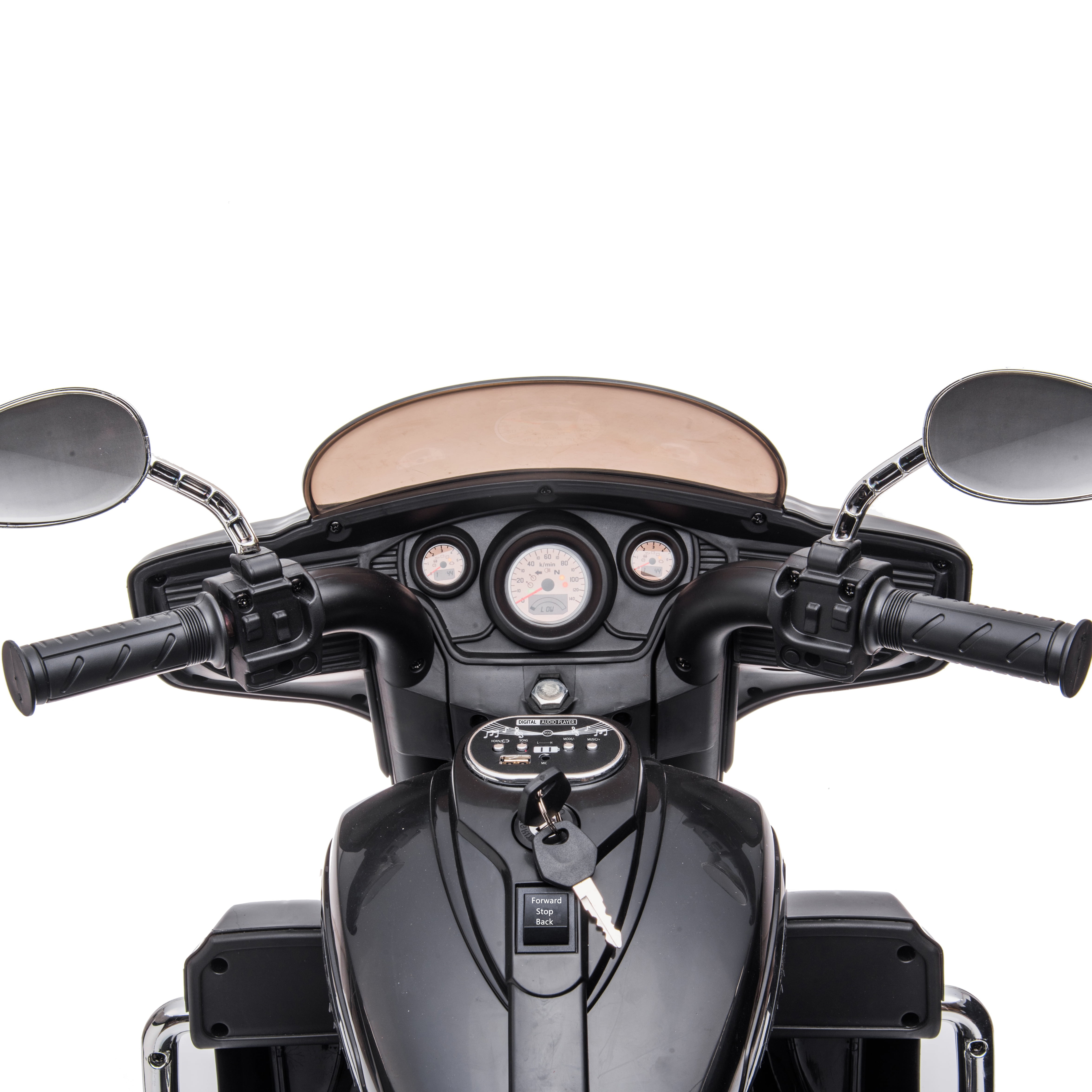 12V Kids Motorcycle  Electric Ride On Toy with 1.8-3.2 MPH Speed, Power Display, Music & Wireless Phone Connection, Large Storage Trunk, LED Headlight - 88LB Load Capacity for Toddlers & Kids