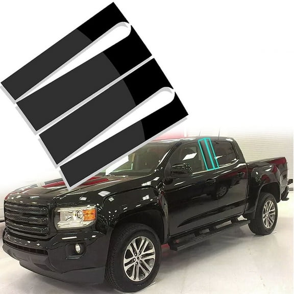 4pcs Glossy Black Pillar Post Window Door Cover Trim for 2015-2022 Chevy Colorado GMC Canyon
