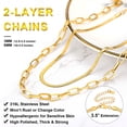thumbnail image 5 of Silvora Layered Chain Necklaces for Women 14K Gold Plated Elegant Herringbone Paperclip Choker Necklace Stainless Steel Flat Snake Chain Jewelry Gifts for Granddaughter Birthday Mother's Day, 5 of 7
