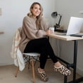 thumbnail image 2 of Ecetana Leopard Print Slippers for Women Indoor Barefoot Slippers Socks Furry Slip on House Shoes, 2 of 7