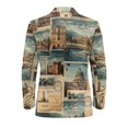 thumbnail image 6 of Psesaysky Polyester Men's Blazer Casual Sport Coats Suit Jacket for Business Prom, With Pockets Classic Fit Office Blazer, Vintage Postcard Collage, 6 of 8