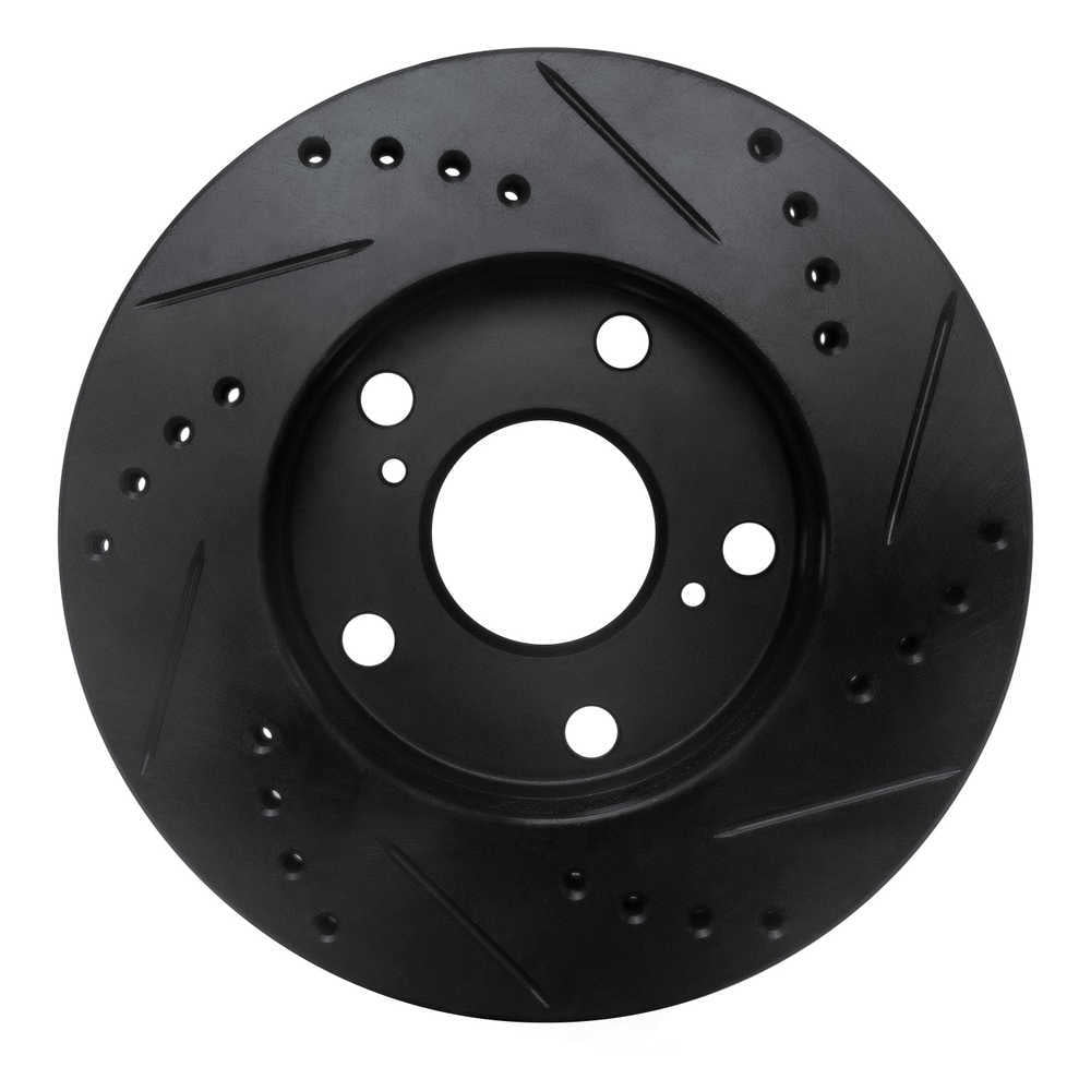 Dynamic Friction Company 633-76051L DFC Brake Rotor - Drilled And Slotted - Black