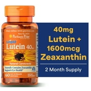 Puritans Pride Lutein 40 Mg with Zeaxanthin,60 Softgels, 60 Count