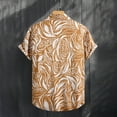thumbnail image 7 of Stamzod Men's Beach Wear Clothing Fashion Graphic Printing Summer Short Sleeve Button Down Shirt Casual Loose Vacation Shirts for Men Khaki L, 7 of 7