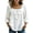 White, variant on Women's Summer Casual Blouse Bow Tie Front Neck 3/4 Puff Sleeve Elastic Cuffs Loose Fit Tops