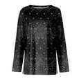 thumbnail image 3 of NAMTYQX Womens Spring Tops Long Sleeve Casual Plus Size Gradient Print Crewneck Loose Fitting Womens Spring Tops Size 2XL Black, 3 of 5