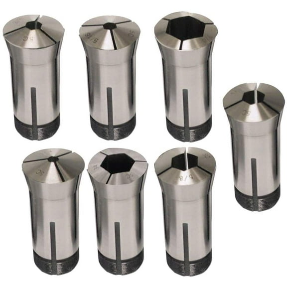 waltyotur 7pcs 5C Hex Collet Set, High Precision Fit for Automatic Lathes CNC Lathes