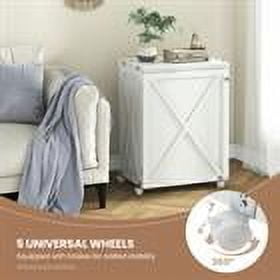 Kepooman Office Desks,Sewing Tables,Folding Sewing Table with Storage Shelf and 5 Lockable Wheel-White