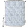 thumbnail image 2 of Haze Blue Boho Waterproof Fabric Shower Curtain,Neutral Middle Century Turkish Pattern Waterproof Fabric Shower Curtain for Bathroom Curtains Bathtubs Shower Curtains with 12 Hooks Stall 48x72in, 2 of 8