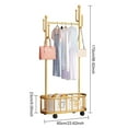 thumbnail image 2 of Qiyester Modern Gold Coat Rack Upgraded Thickened Cactus Clothes Rack with Storage Basket, Movable Coat Rack Suitable for Bedroom, 2 of 9