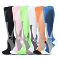 thumbnail image 1 of LOVEVER Compression Socks for Woman & Man Unisex 20-30mmHg Knee high Plus Size Wide Calves for Flying Running, 1 of 6