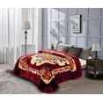 thumbnail image 2 of Chezmoi Collection Heavy Thick Korean Style Faux Mink Blanket Single Ply 9 Lbs, Reversible 750GSM Thick Silky Soft Plush Raschel Mink Blanket, 85" x 95" Asia King Size, Red Rose, 2 of 9