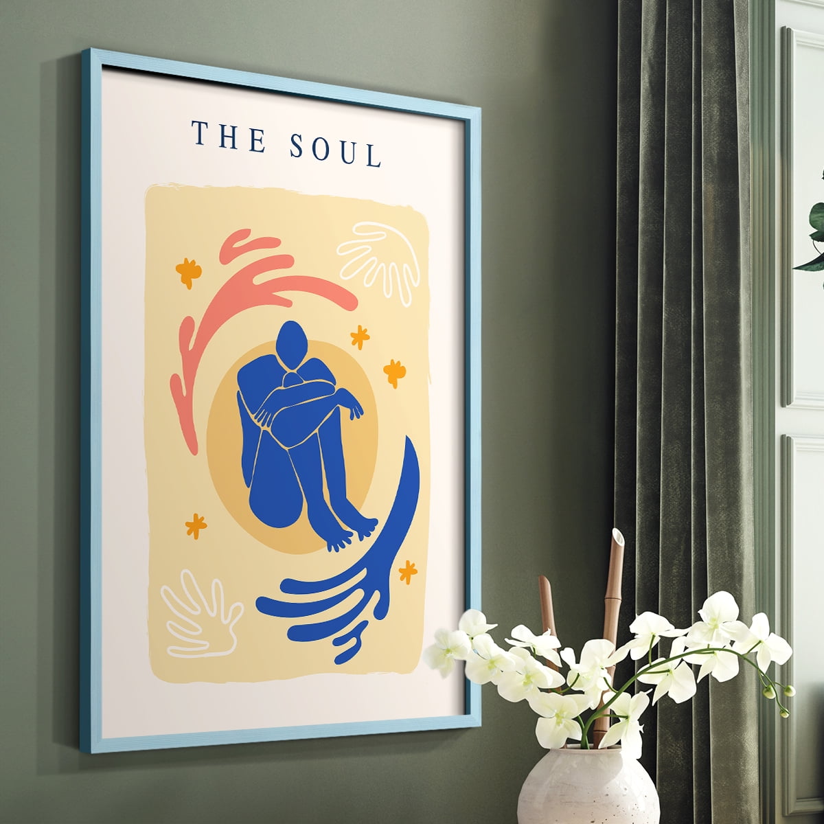 Matisse CCCXII in Blue Solid Wood 22 x 28 Framed Print