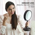 thumbnail image 5 of Ovente 7'' Lighted Tabletop Makeup Mirror, 1X & 7X Magnifier, Spinning Double Sided Round LED, Great for Vanity, Bath, & Bedroom, Battery Powered, Antique Bronze MCT70ABZ1X7X, 5 of 9