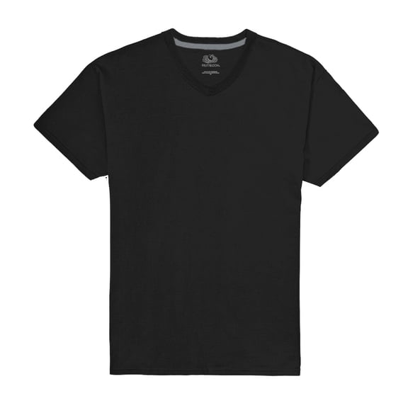 Playera Fruit of the Loom Para hombre cuello v, algodón sustentable, negro, talla CH