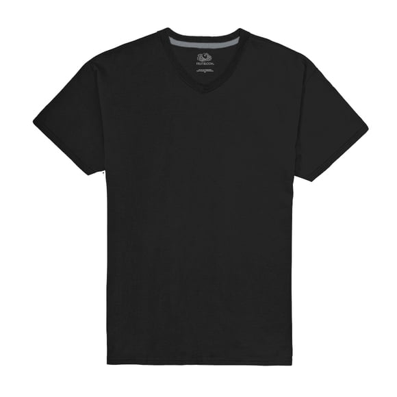 Playera Fruit of the Loom Para hombre cuello v, algodón sustentable, negro, talla EG