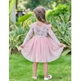 thumbnail image 5 of Lanbubble Toddler Girls Dresses Long Sleeve Velvet Tutu Dress Tulle Birthday Party Princess Dress for girl 1-6T, 5 of 7