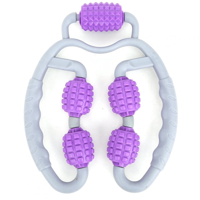 Masajeador de piernas con abrazadera, dispositivo de mano de 360 grados, masaje totalmente rodeado, relajación, músculos de la pantorrilla, equipo de Yoga y Fitness, color morado