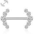 thumbnail image 1 of Glaciersei Nipple Ring Internally Threaded Nipple Barbell 14G Nipple Piercing Jewelry G23 Titanium, 1 of 5