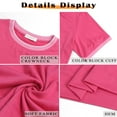 thumbnail image 5 of MOSHU Dressy Women Tops Crewneck Blouses for Women Striped Colorblock Short Sleeve Shirts Casual Summer Tops, 5 of 9