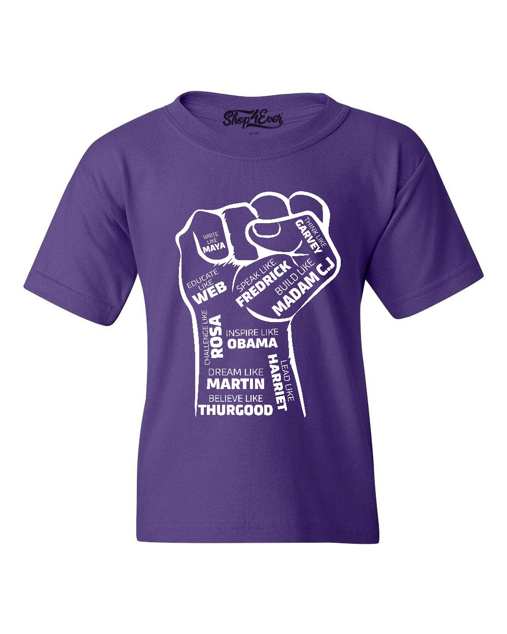 shop4ever Inspiring Black Leaders Fist Youths T-Shirt