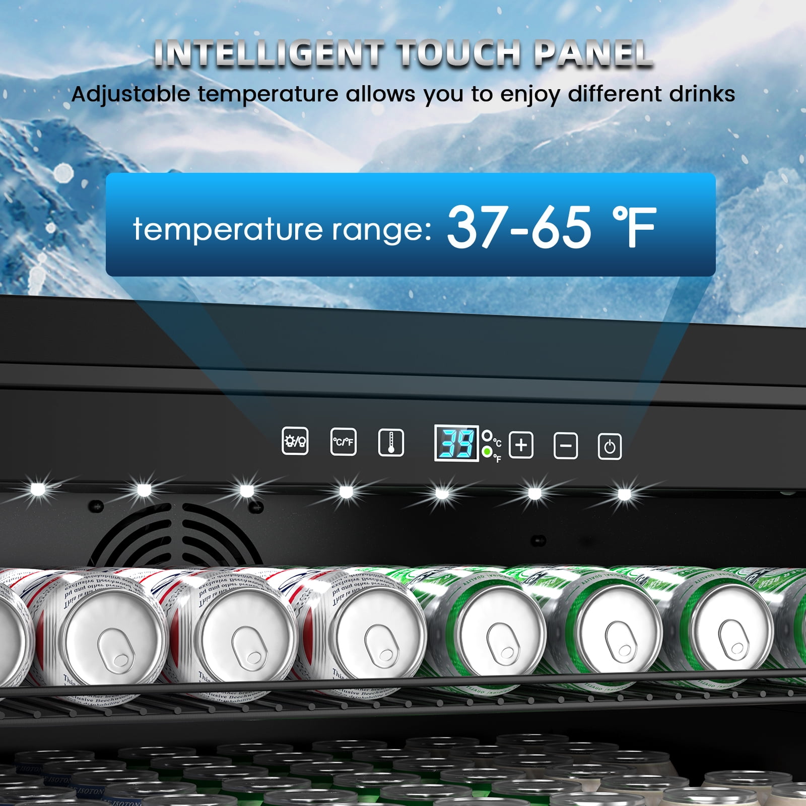 Outdoor Beverage Fridge 24 Inch, Weather Proof Durable Stainless Steel Beverage Cooler