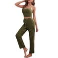thumbnail image 2 of Coduop Women 3 Piece Pajama Set Long Sleeve Loungewear Set Sleepwear Nightwear,with Cami Top, 2 of 8