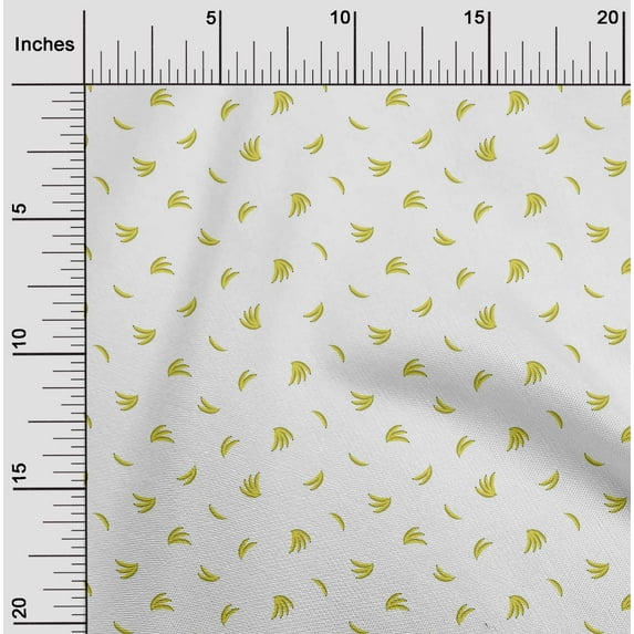 oneOone Organic Cotton Poplin Twill Fabric Banana Fruit Printed Fabric 1 Yard 42 Inch Wide