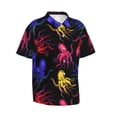 thumbnail image 2 of Colorful Octopus Hawaiian Shirts For Men, Summer Short-Sleeve Relaxed-Fit Button-Down Shirts Large, 2 of 9