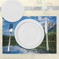 thumbnail image 3 of Ambesonne Nature Place Mats Set of 4, Mountain Lake Scenery, Standard Size, Blue White Green, 3 of 6