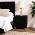 thumbnail image 7 of Rea Nightstand- 2 Drawers with Crystal Knobs- Black Velvet Upholstery, 7 of 7