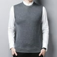 thumbnail image 2 of Mens Slim Fit Sweater Vest Knitted Tank Top Sleeveless Pullover Solid Color Top, 2 of 9