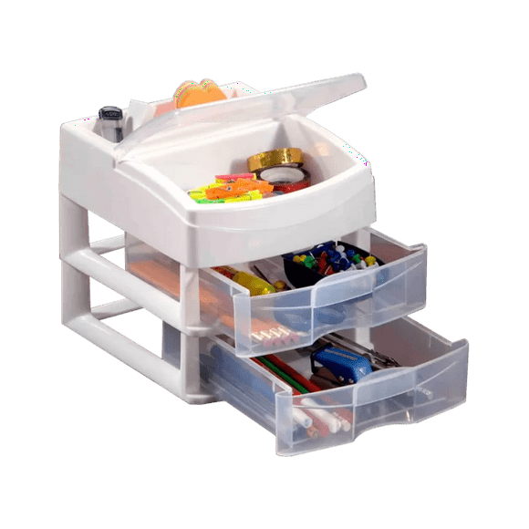 Cajonera Joyero Alhajero Costurero Liftor Organizador 2 Cajones blanco